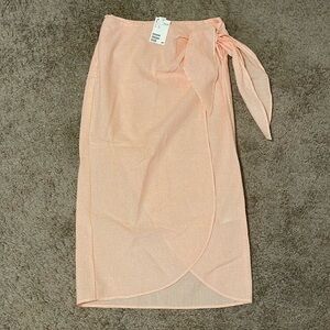 H&M Gingham Midi Wrap Skirt